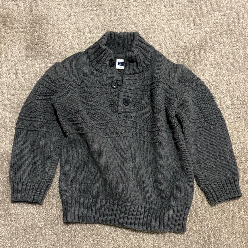 Janie and Jack 100% Cotton Gray Sweater